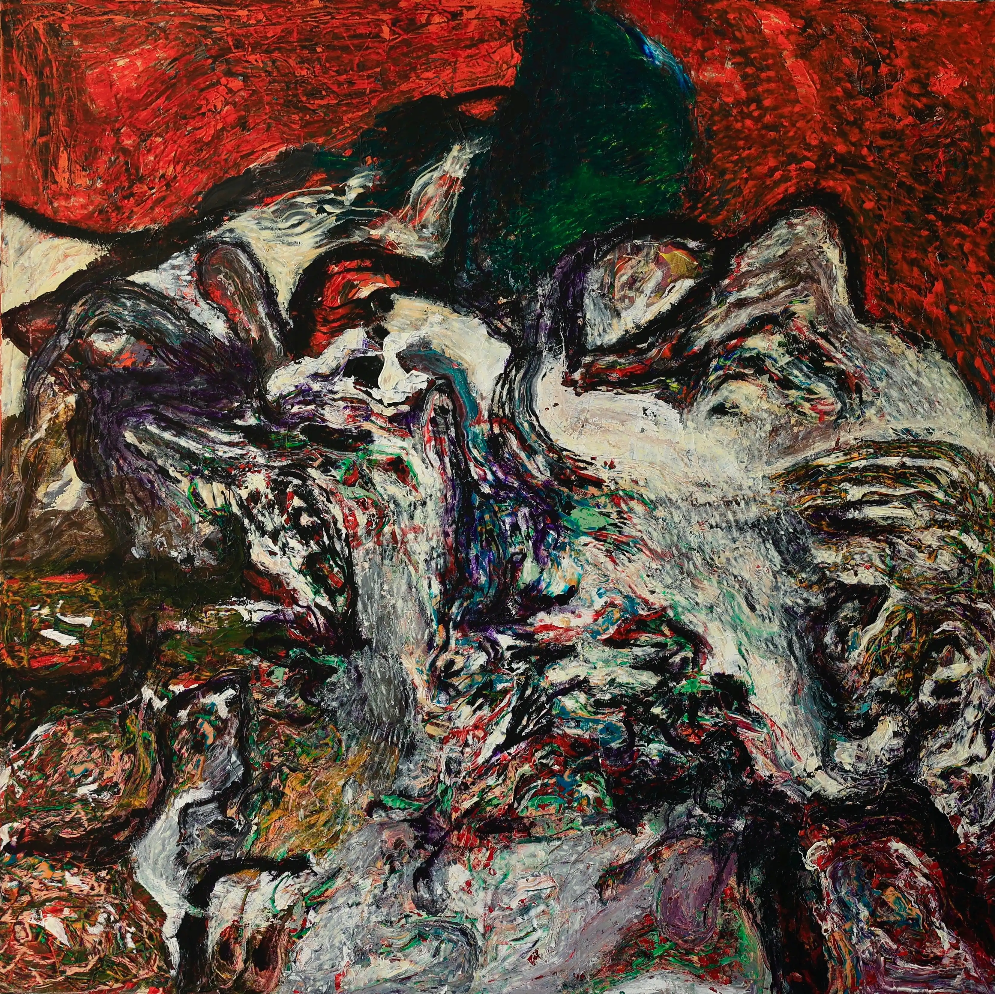 Twenty Steps Away from Freedom painting by Wassem Alahmad, acrylic on canvas, 2024